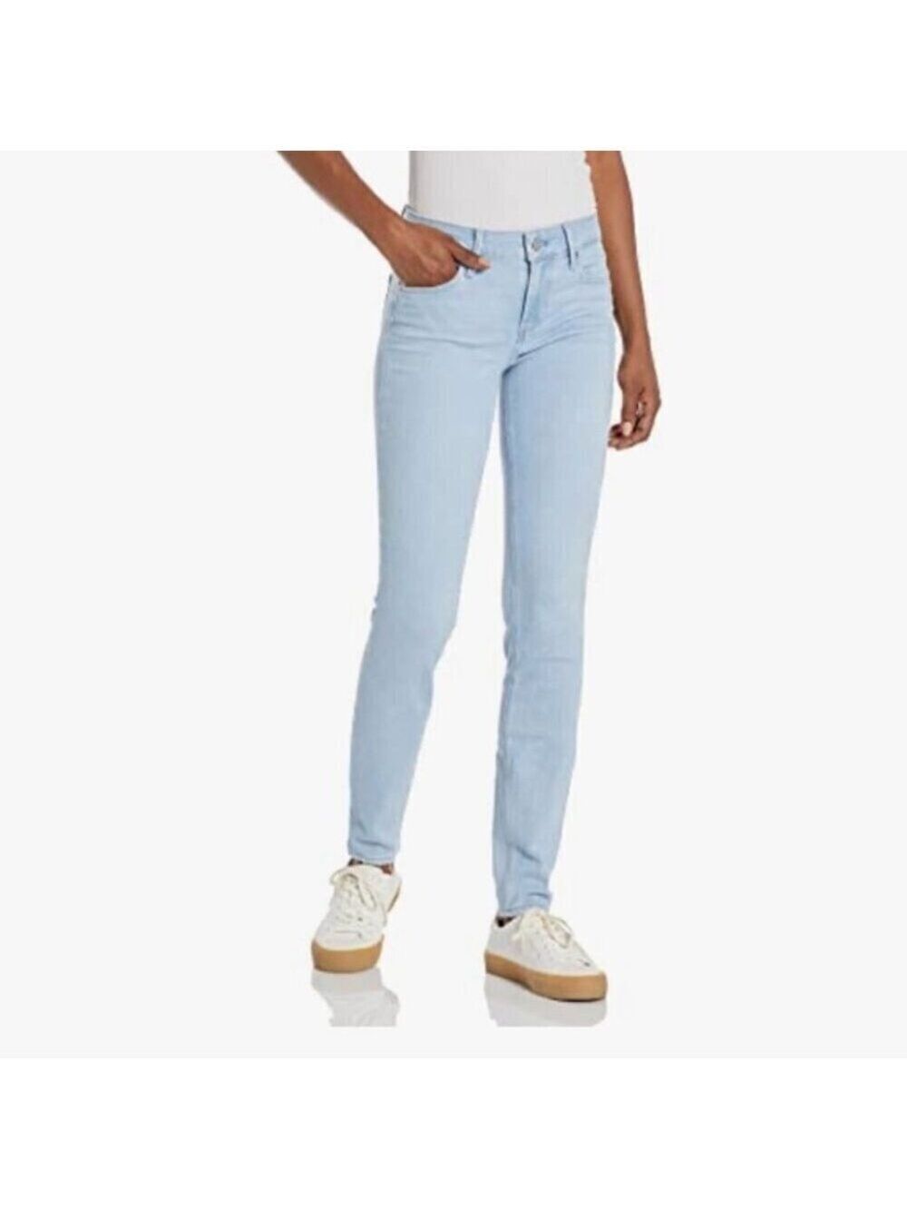 Paige Verdugo Ankle Skinny Jeans Mid Rise Light Blue Wash Starman Women's SZ 26